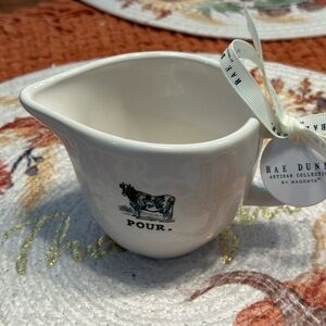 Rae Dunn White Pour Pitcher with Cow Design